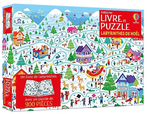 Les labyrinthes de Noël - Coffret livre et puzzle: Avec un puzzle de 300 pièces von USBORNE